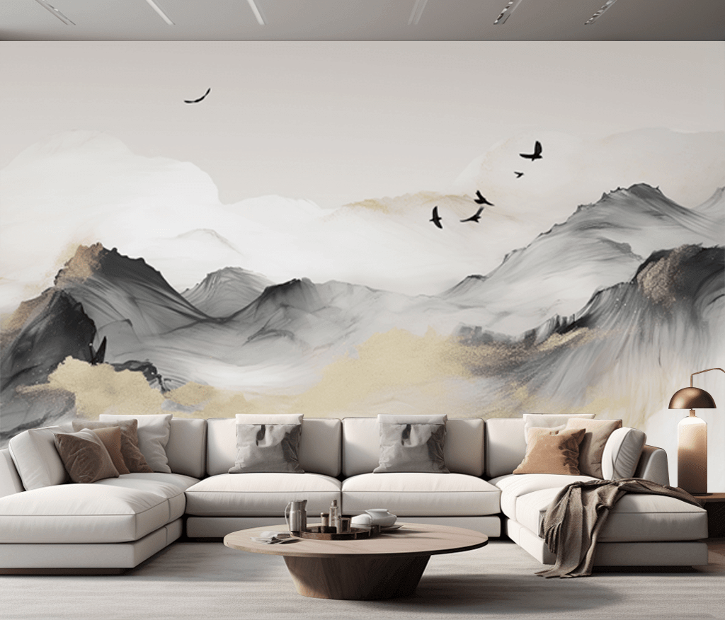 Hilly Mountains Wallpaper Murals-ChandeliersDecor.com