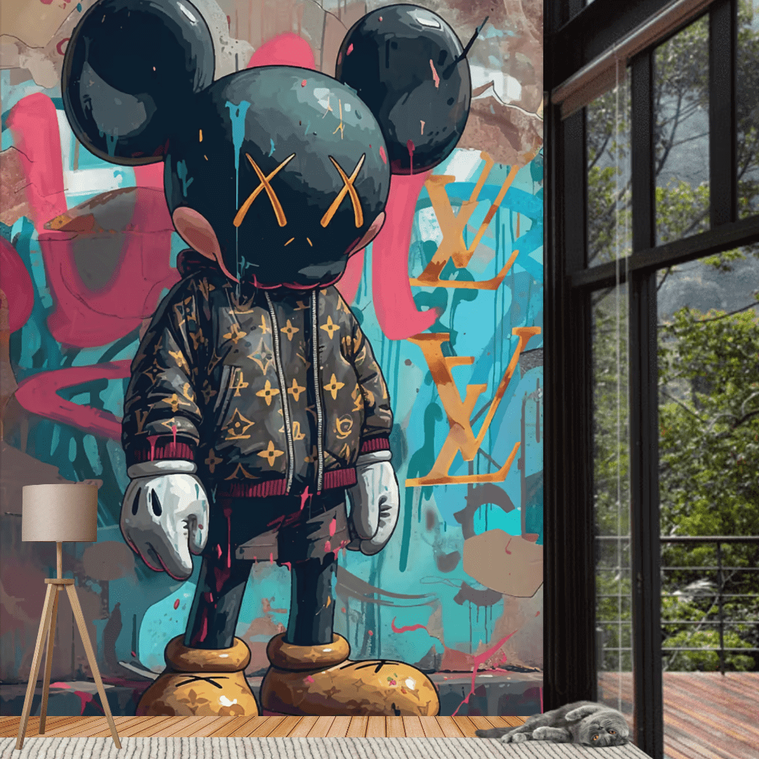 Hyper Beat KAWS LV Wallpaper Mural-ChandeliersDecor.com