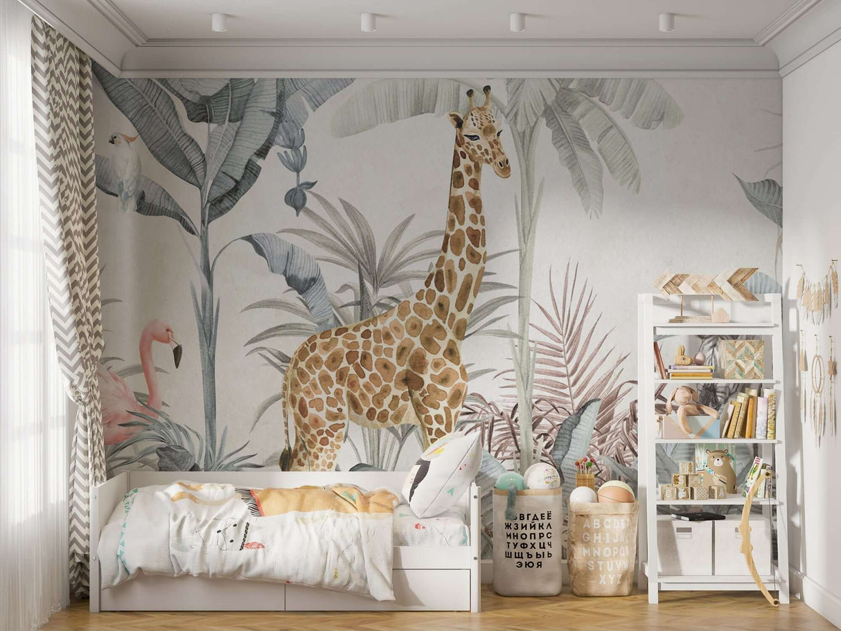 Jungle Safari Animals - Kids Room Wallpaper Mural-ChandeliersDecor.com