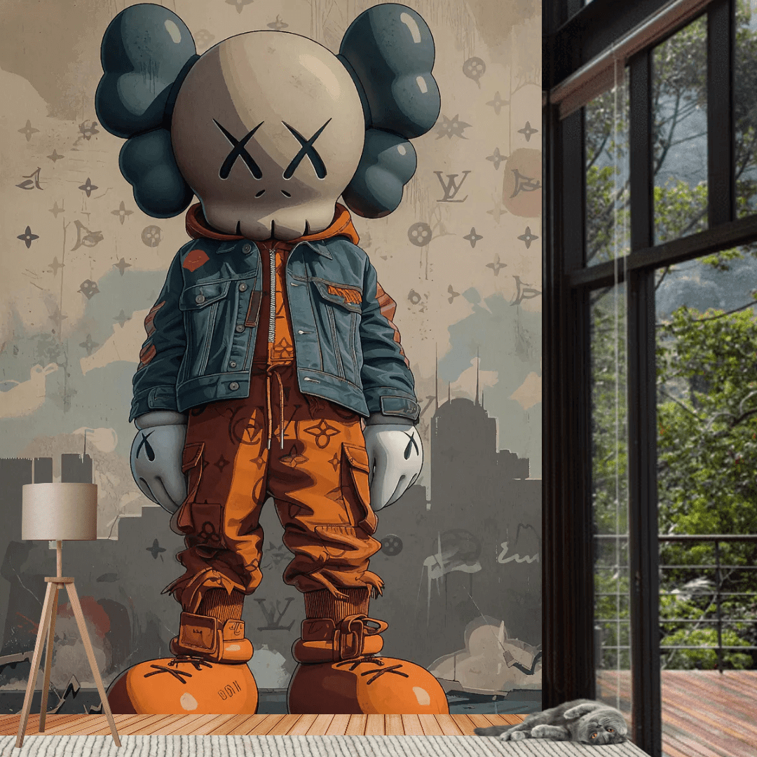 KAWS Hyper Beat LV Wallpaper Mural-ChandeliersDecor.com