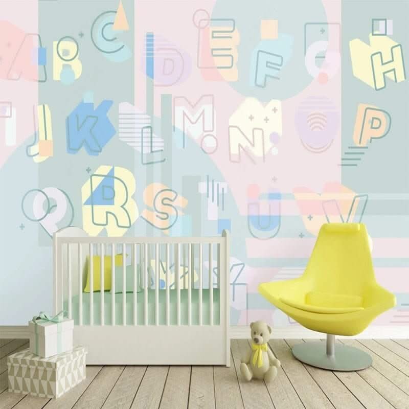 Kids Learning ABCD Nursery Wallpaper - Enhance Learning-ChandeliersDecor.com