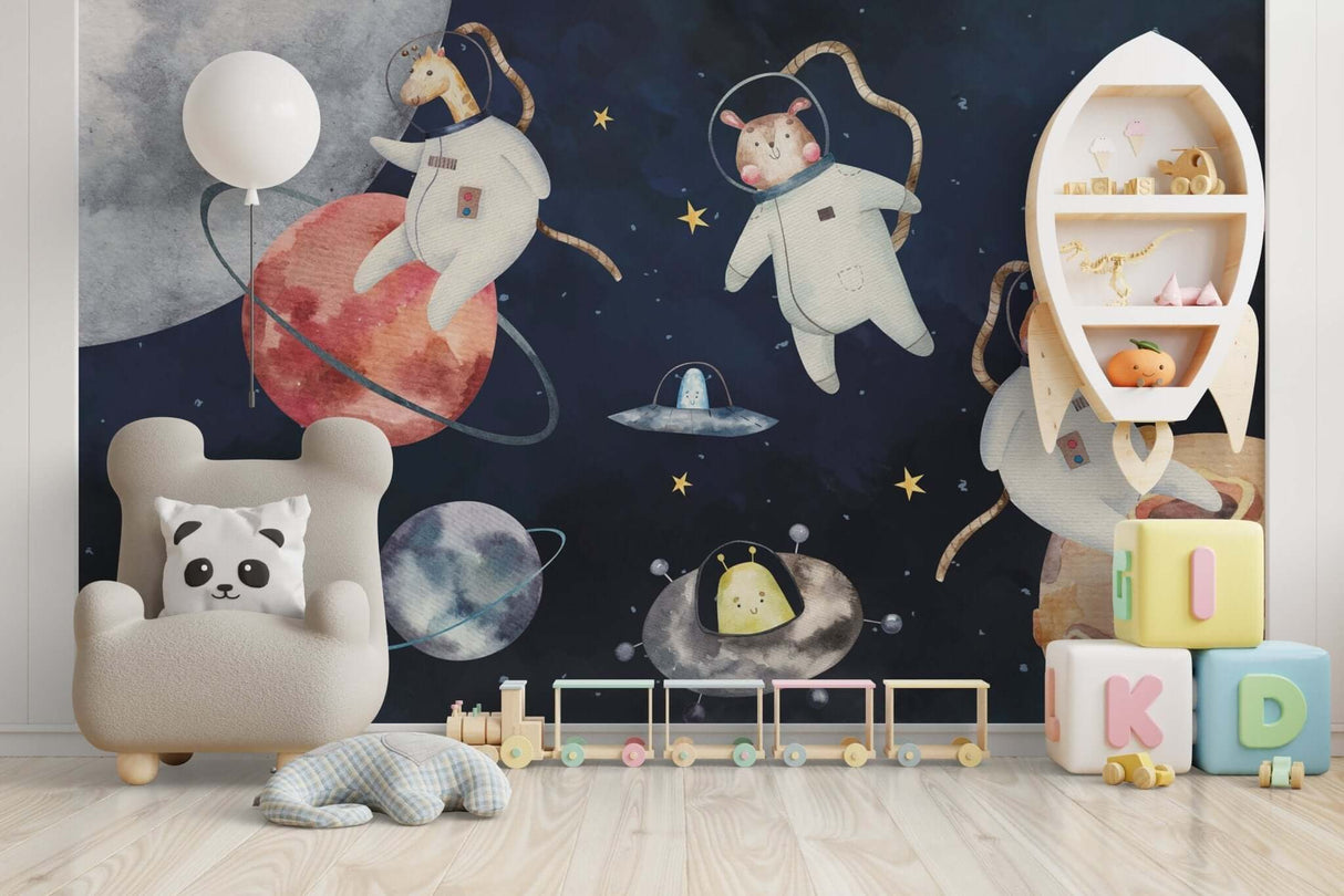 Kids Room Wallpaper Mural: Astronauts Collection-ChandeliersDecor.com