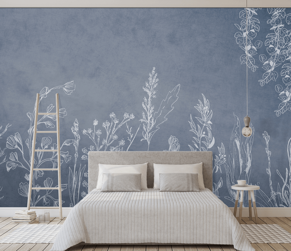 Leaf Feathers Wallpaper Murals-ChandeliersDecor.com