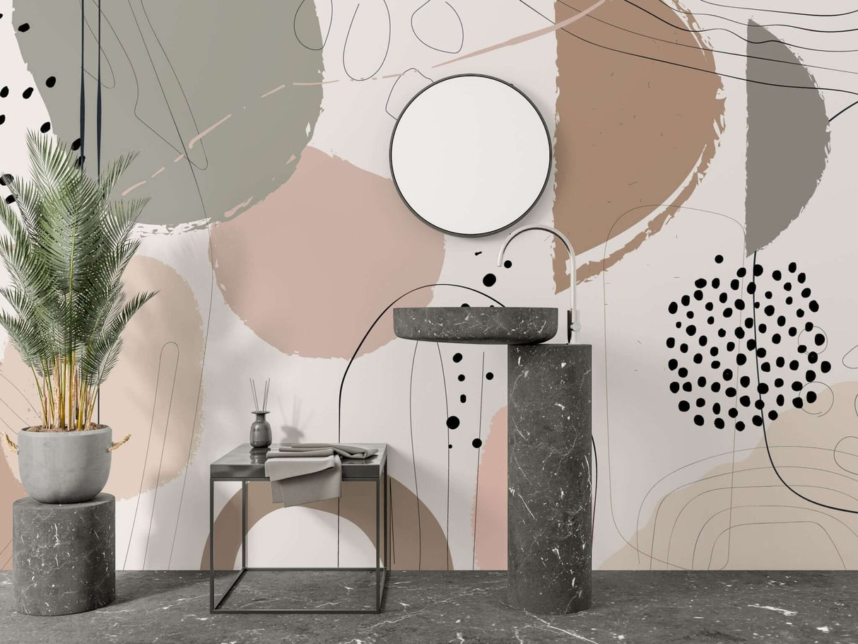 Living Room Wallpaper Mural - Abstract Theme-ChandeliersDecor.com