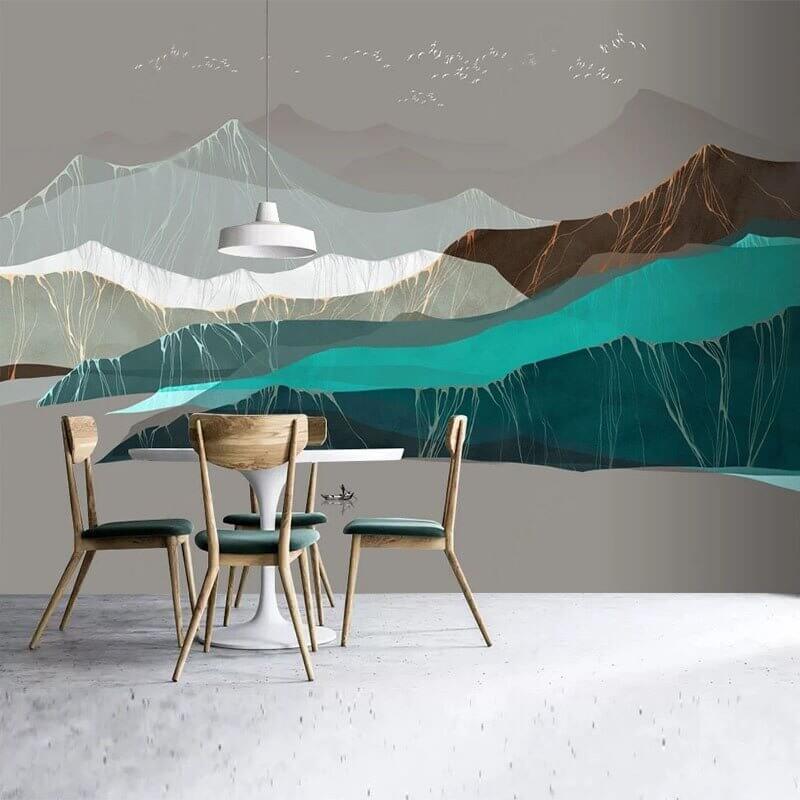 Mountains Wallpaper for Home Wall Decor-ChandeliersDecor.com