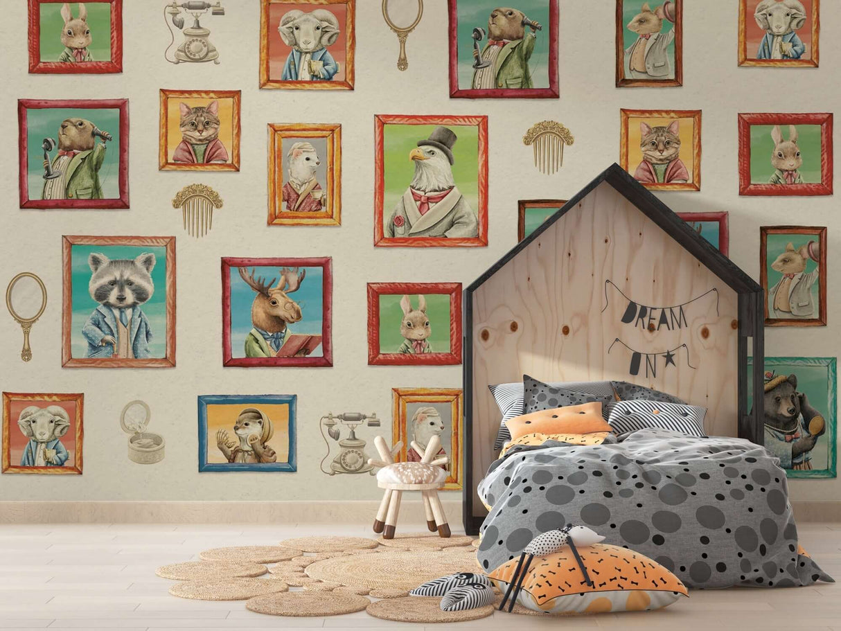 Nordic Animals Art Gallery - Kids Room Wallpaper Mural-ChandeliersDecor.com