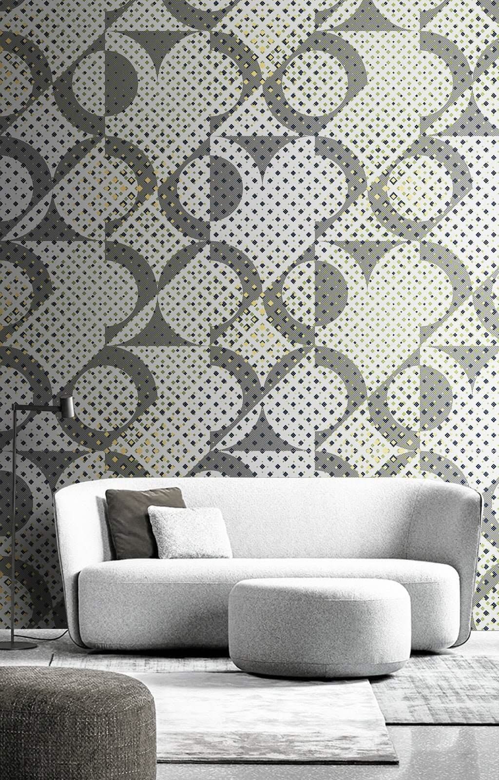 Nordic Khaki Geometric Wallpaper Mural-ChandeliersDecor.com