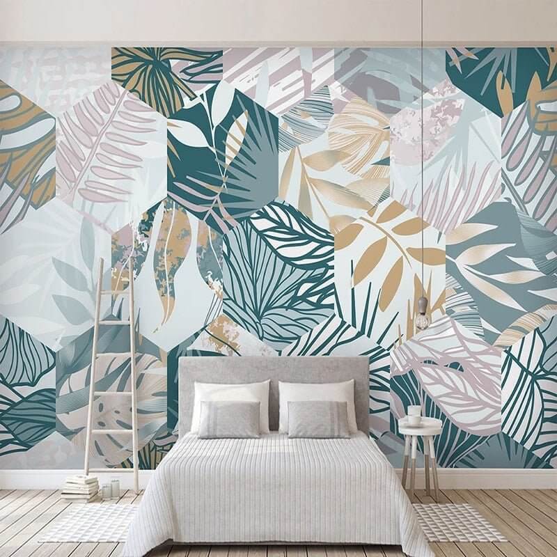 Nordic Tropical Plant Leaf Wallpaper for Home Wall Decor-ChandeliersDecor.com