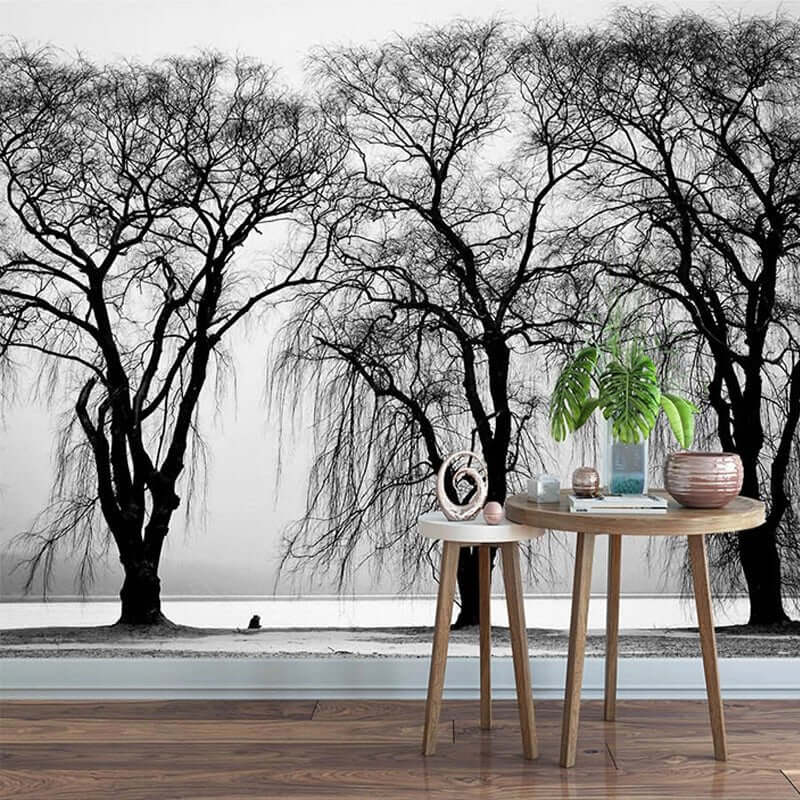 Premium Black Tree Wallpaper – Enhance Your Space-ChandeliersDecor.com