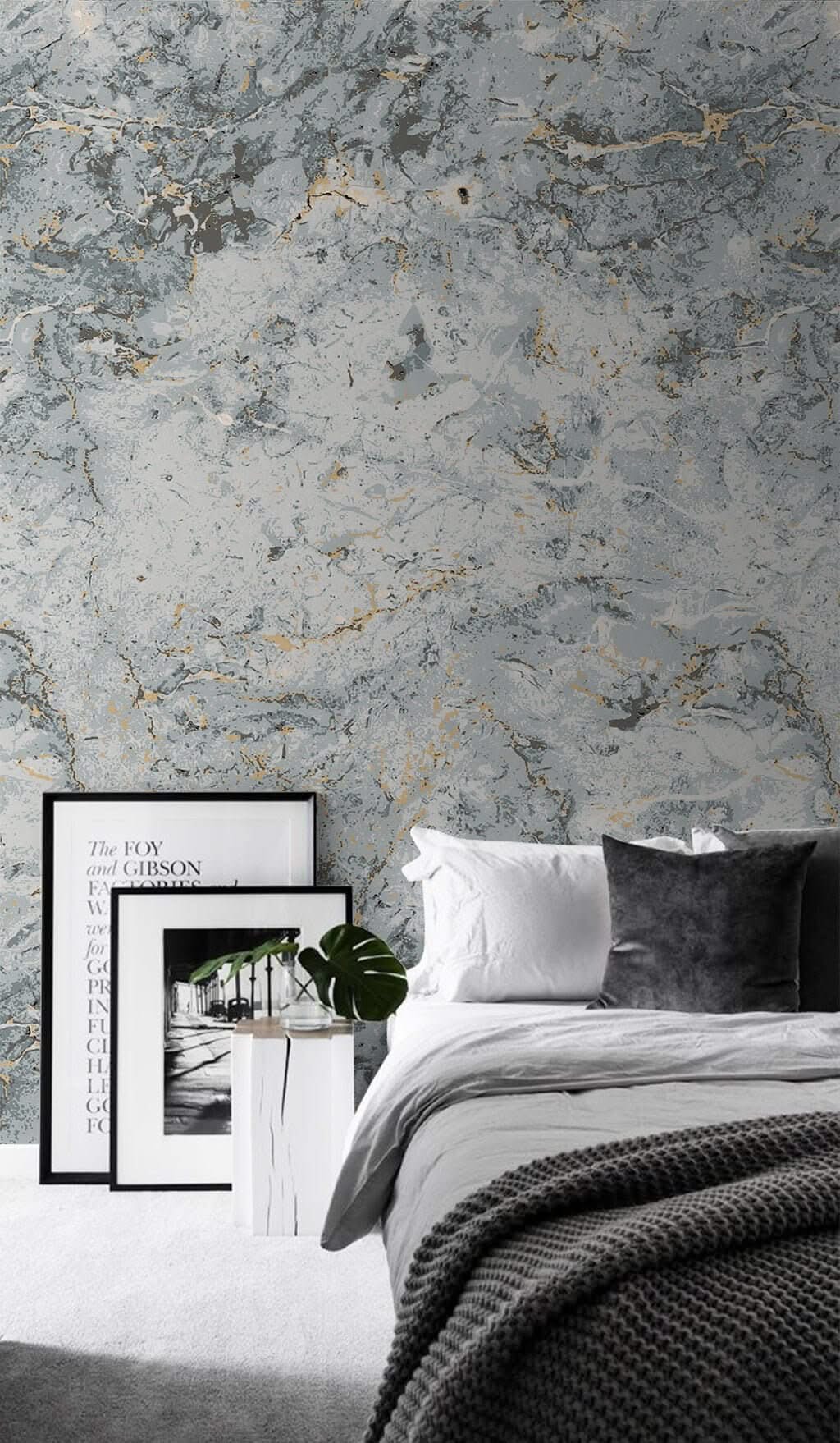 Pure Natural Stone Effect Wallpaper Mural-ChandeliersDecor.com