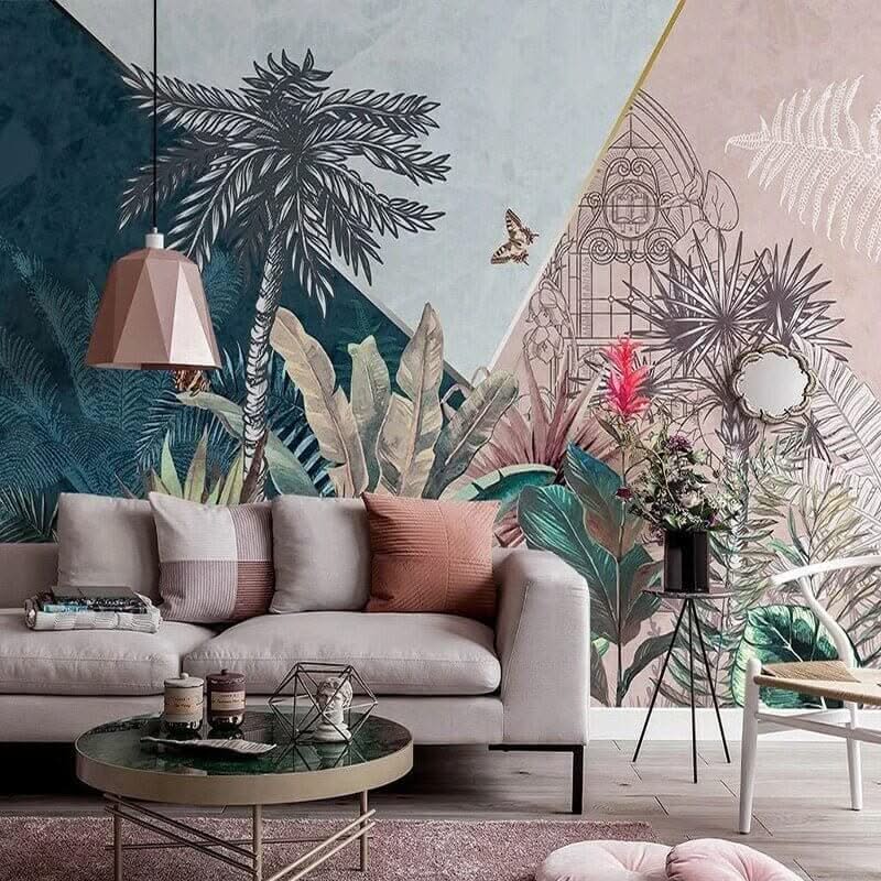 Rainforest Palm Trees Wallpaper for Home Wall Decor-ChandeliersDecor.com