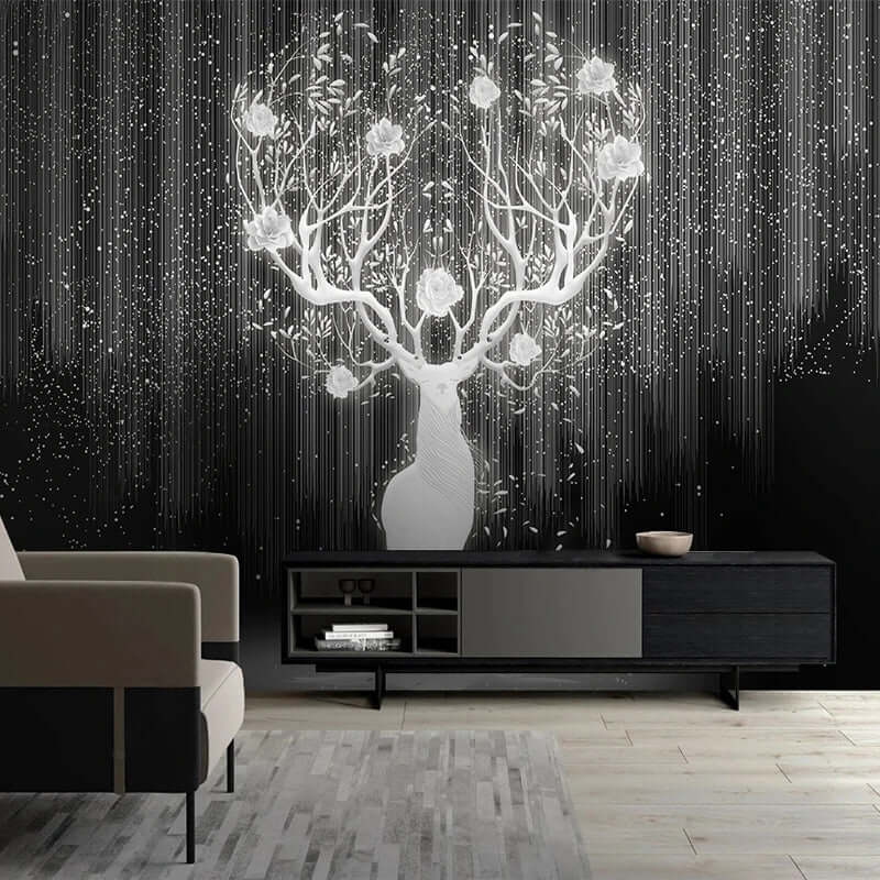 Reindeer Magic Wallpaper: Blend of Festive Charm-ChandeliersDecor.com