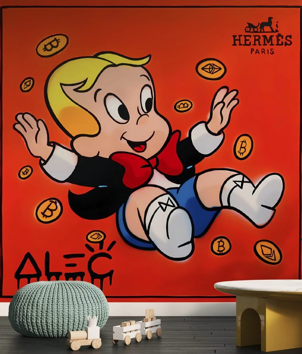 Richie Millionaire Baby Hermes Wallpaper-ChandeliersDecor.com