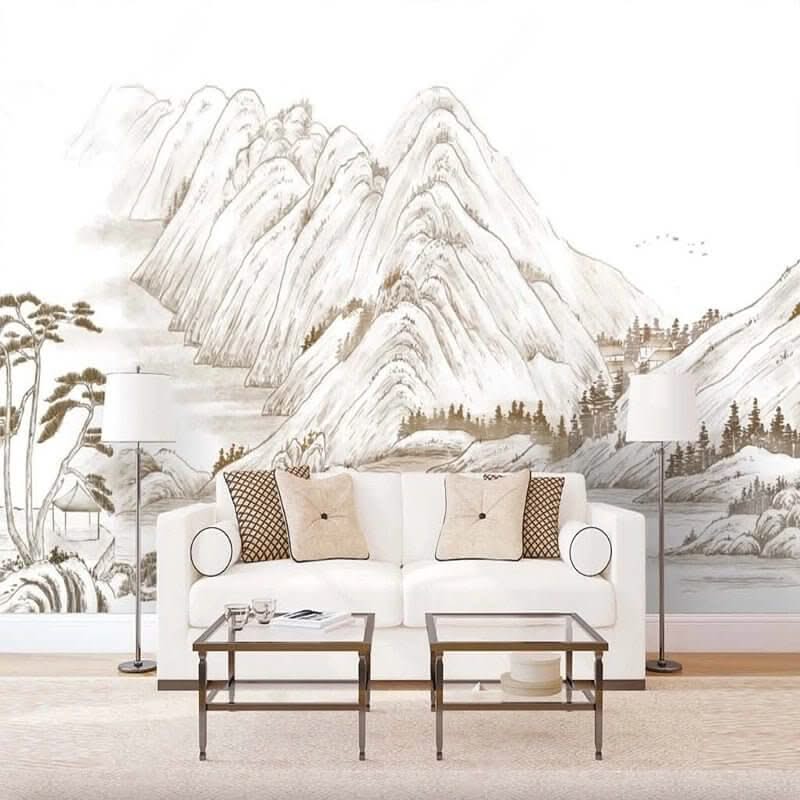 Scandi Mountains Wallpaper: Transform Your Space-ChandeliersDecor.com