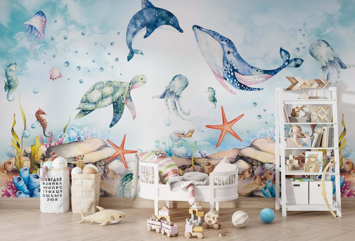 Sear World - Kids Nursery Wallpaper Mural-ChandeliersDecor.com