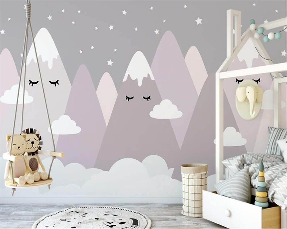 Sleeping Mountains Nursery Wallpaper-ChandeliersDecor.com