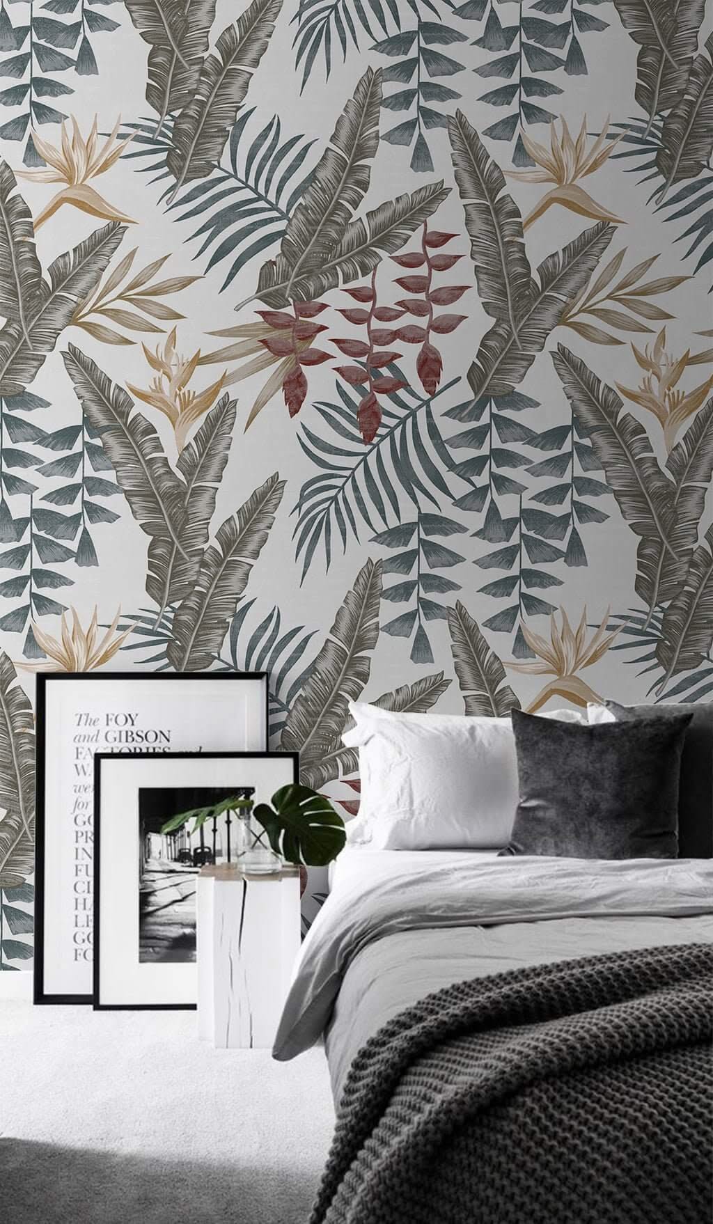 Suttle Leaves Wallpaper Mural-ChandeliersDecor.com
