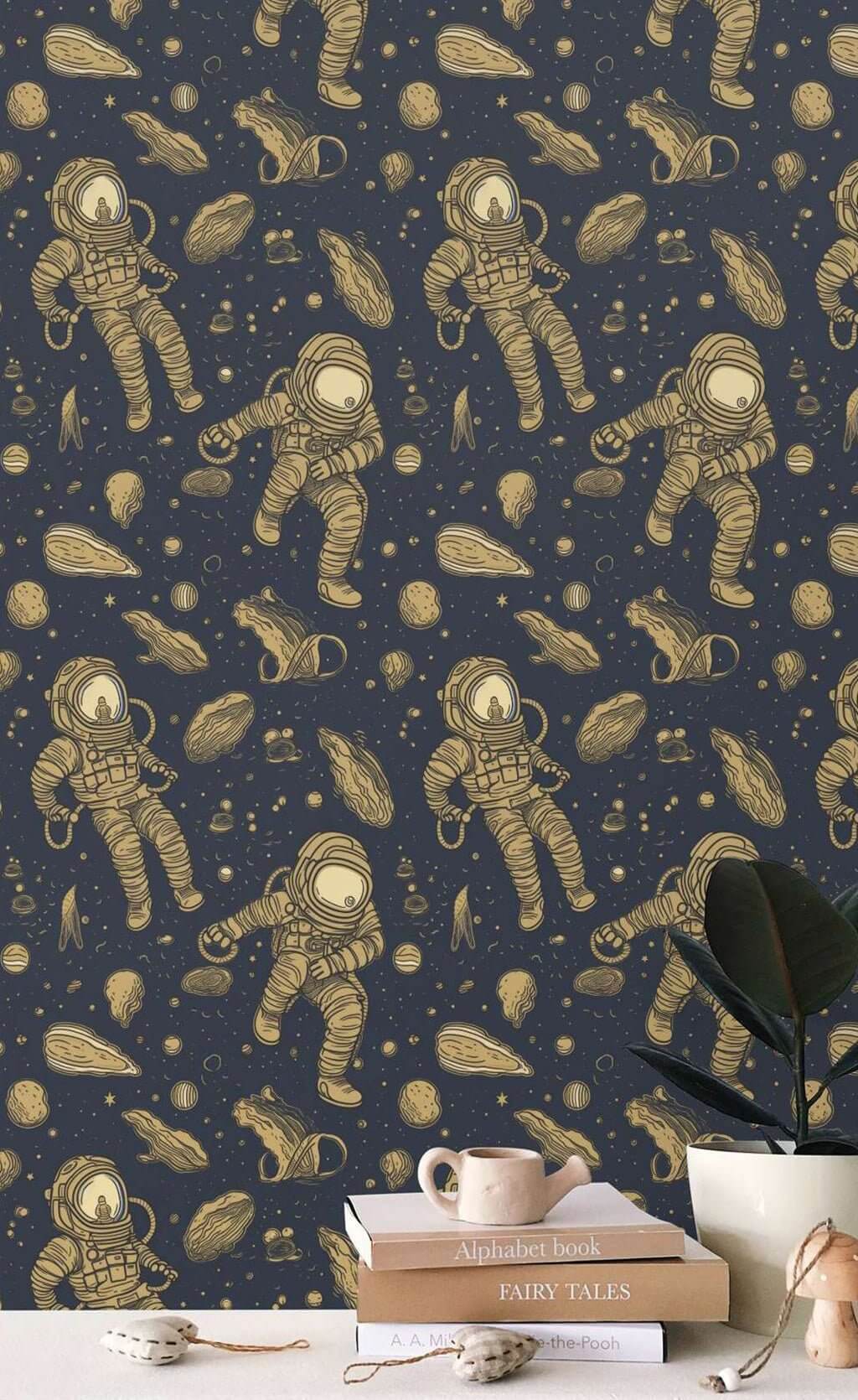 The Astronaut Dance Wallpaper Mural for Kids Room-ChandeliersDecor.com