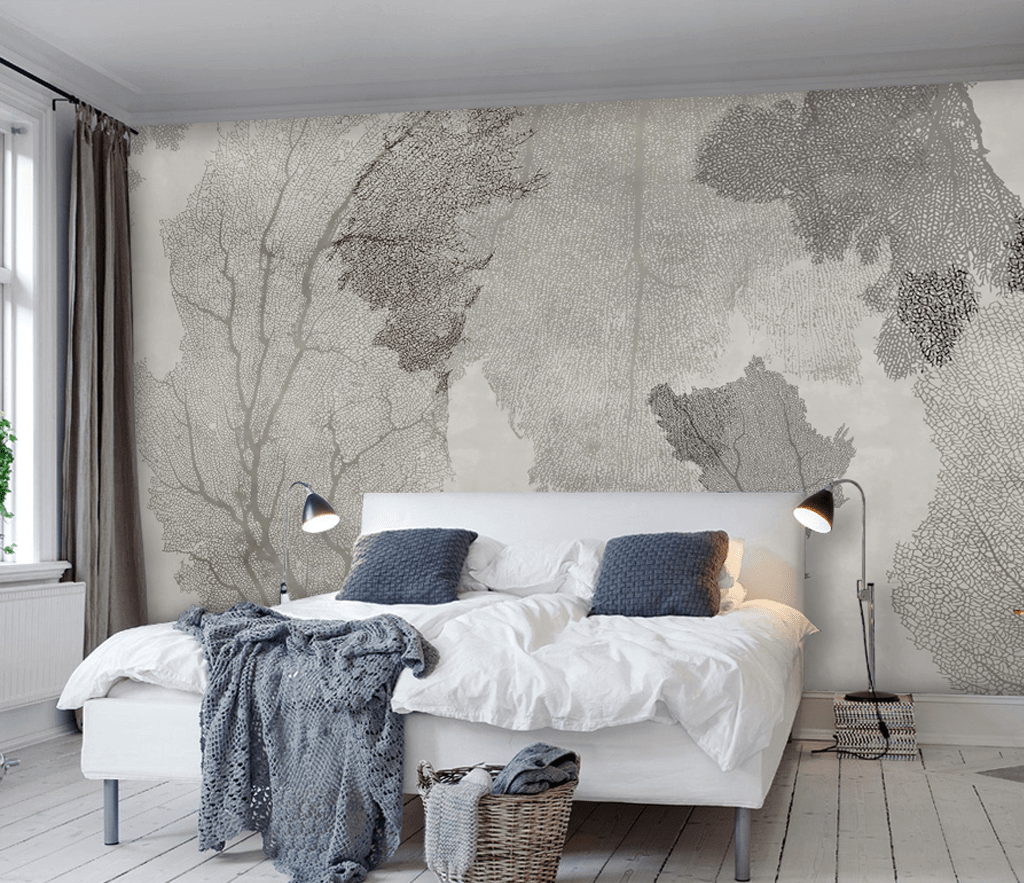 Trace Textured: Tree Wallpaper Murals for Unique Décor-ChandeliersDecor.com