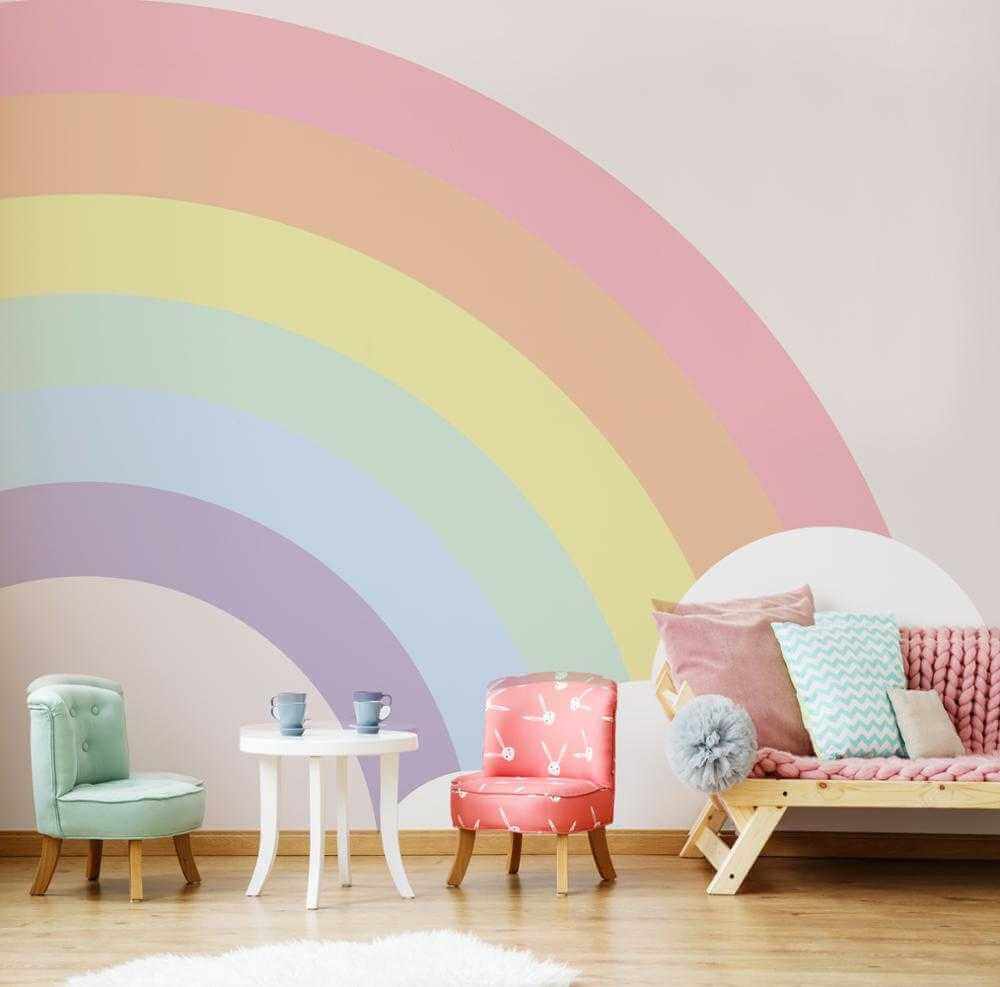 Vibrant Rainbow Bridge Wall Mural-ChandeliersDecor.com