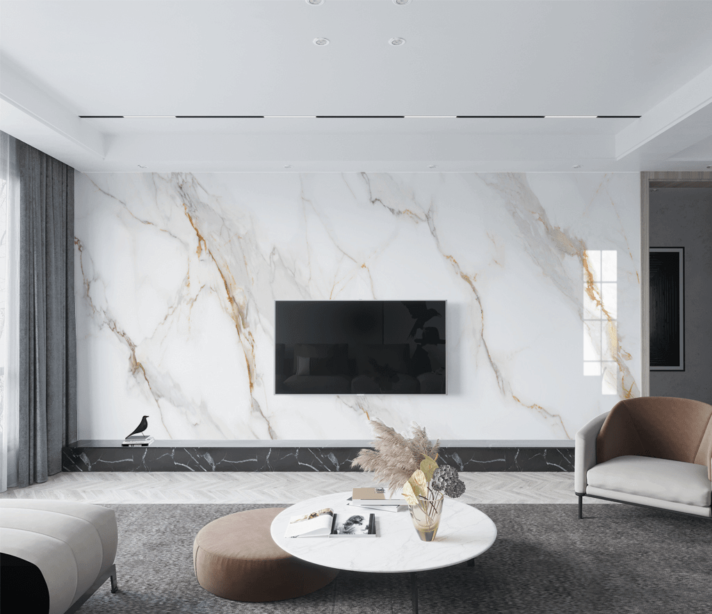 White Lines Stone Design - Marble Wallpaper Murals-ChandeliersDecor.com
