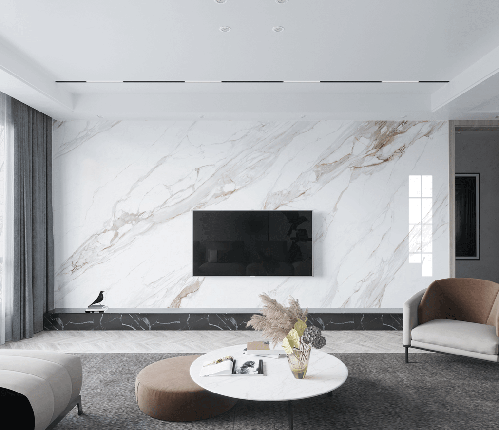 White Stone Design: Marble Wallpaper Murals-ChandeliersDecor.com