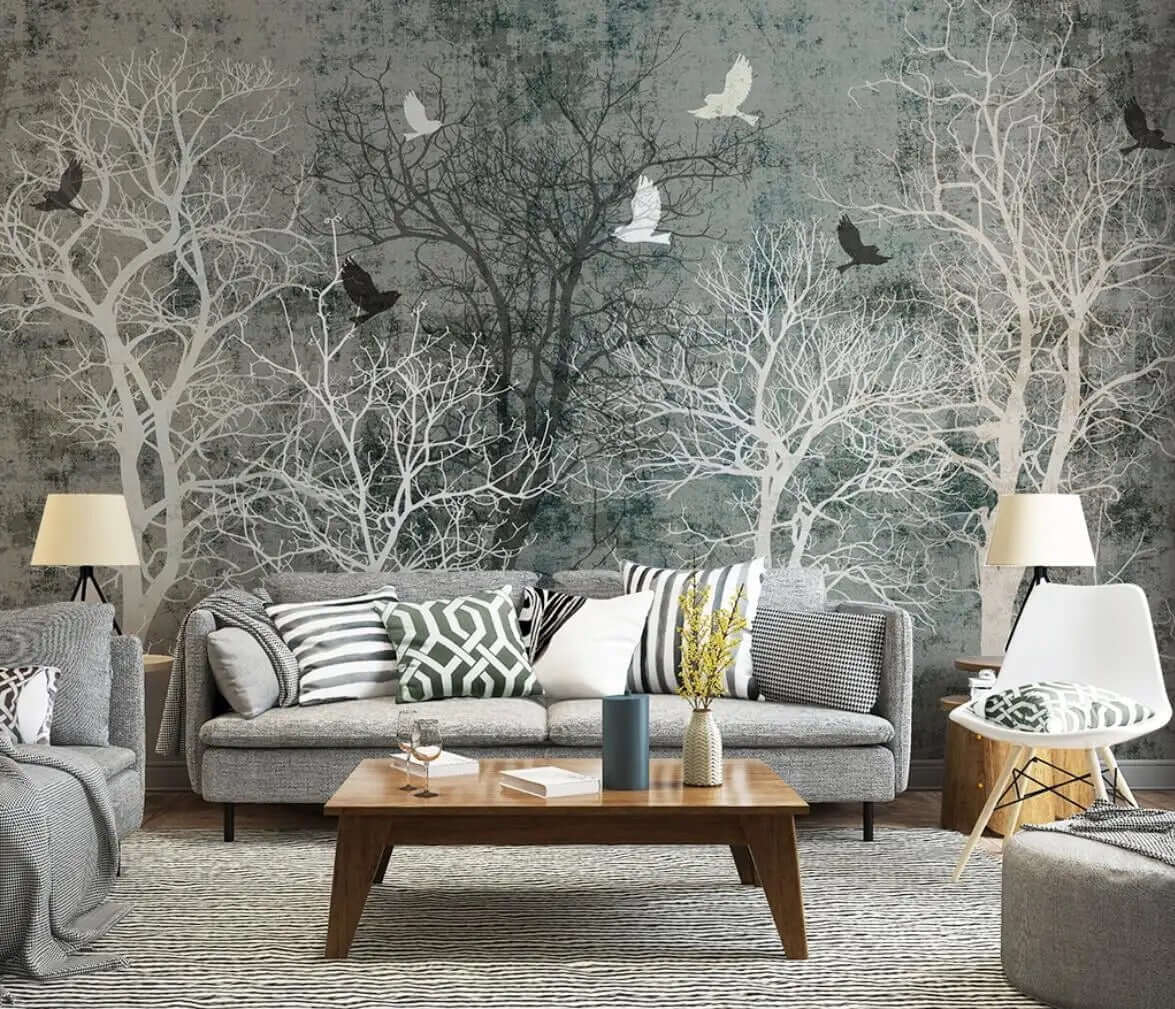 Winter Solitude - Forest Wallpaper Murals-ChandeliersDecor.com