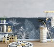 3D Grey Floral Design - Tropical Wallpaper Mural-ChandeliersDecor