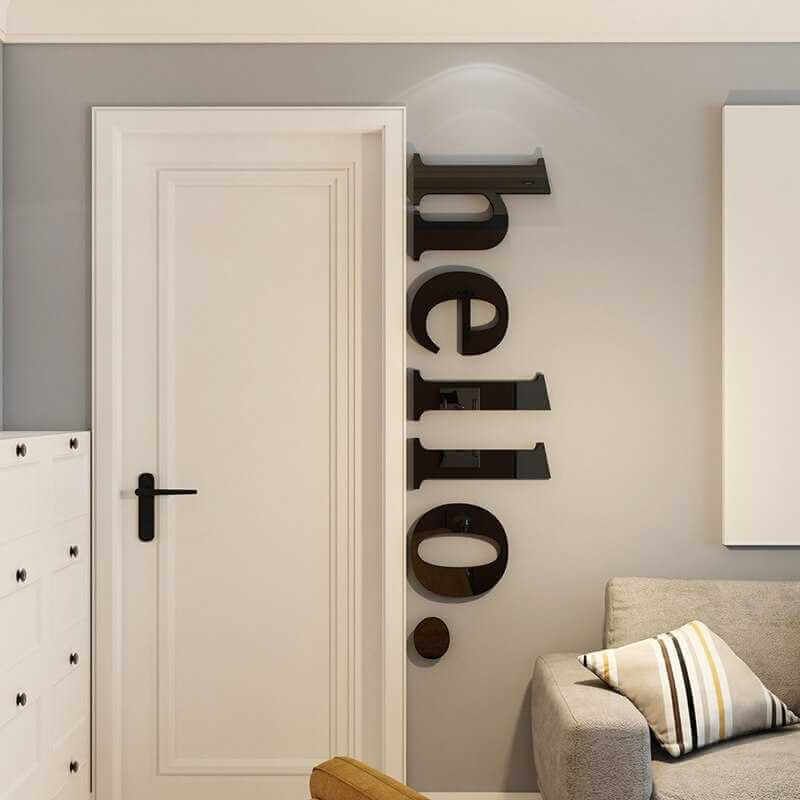 3D HELLO Acrylic Wall Sticker Decal