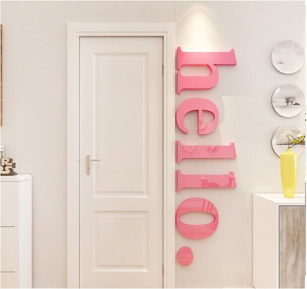 3D HELLO Acrylic Wall Sticker Decal