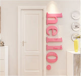 3D HELLO Acrylic Wall Sticker Decal