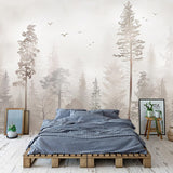 3D Nostalgic Forest Bird Wallpaper for Home Wall Decor-ChandeliersDecor