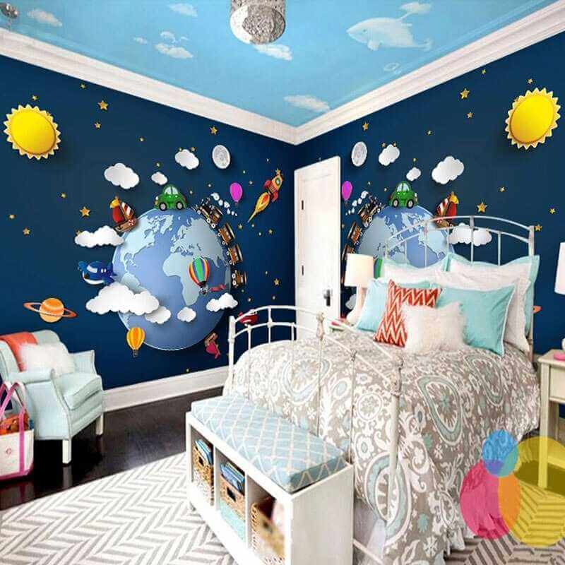 3D Train: Kids Room Wallpaper - Explore Perfect Wall Decor-ChandeliersDecor