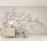 3D Tree Bended Branches Wallpaper Murals-ChandeliersDecor