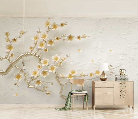 3D Tree Flowers Wallpaper Murals - Transform Your Walls-ChandeliersDecor.com