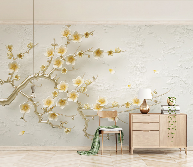 3D Tree Flowers Wallpaper Murals - Transform Your Walls-ChandeliersDecor