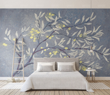 3D Tree with White Leaves Wallpaper Murals-ChandeliersDecor