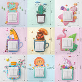 Kids Nursery Room on-off Switch 3D Wall Sticker Silicone Luminous Light Switch Sticker