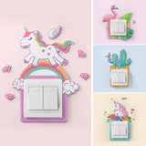 Kids Nursery Room on-off Switch 3D Wall Sticker Silicone Luminous Light Switch Sticker