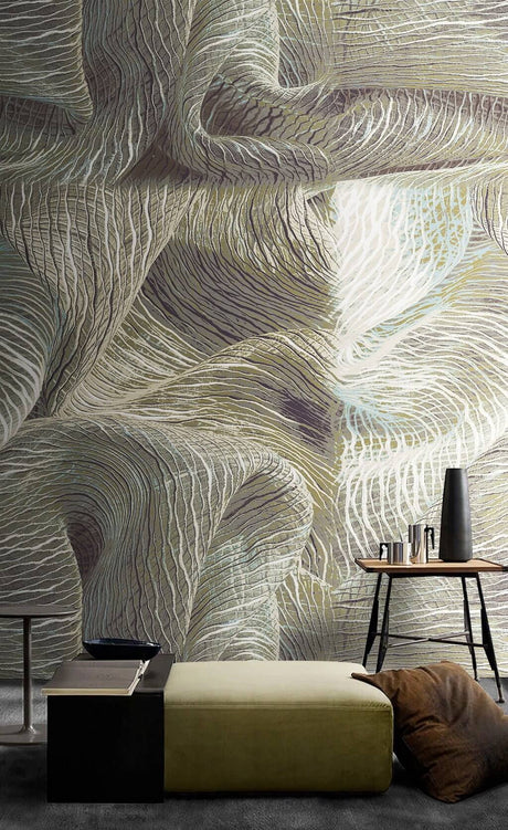 3D Wave Mountains Wallpaper Mural-ChandeliersDecor.com