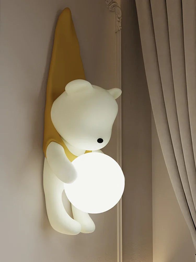 Hanging Bear Wall Hanging Light for Kids Room