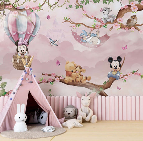 Mickey Minnie and Honeypoo Wallpaper Mural