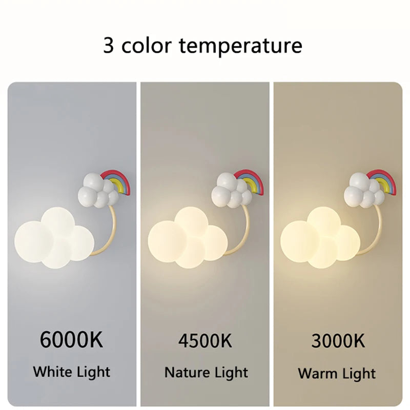 Aeroplane in Clouds Wall Light for Kids Room