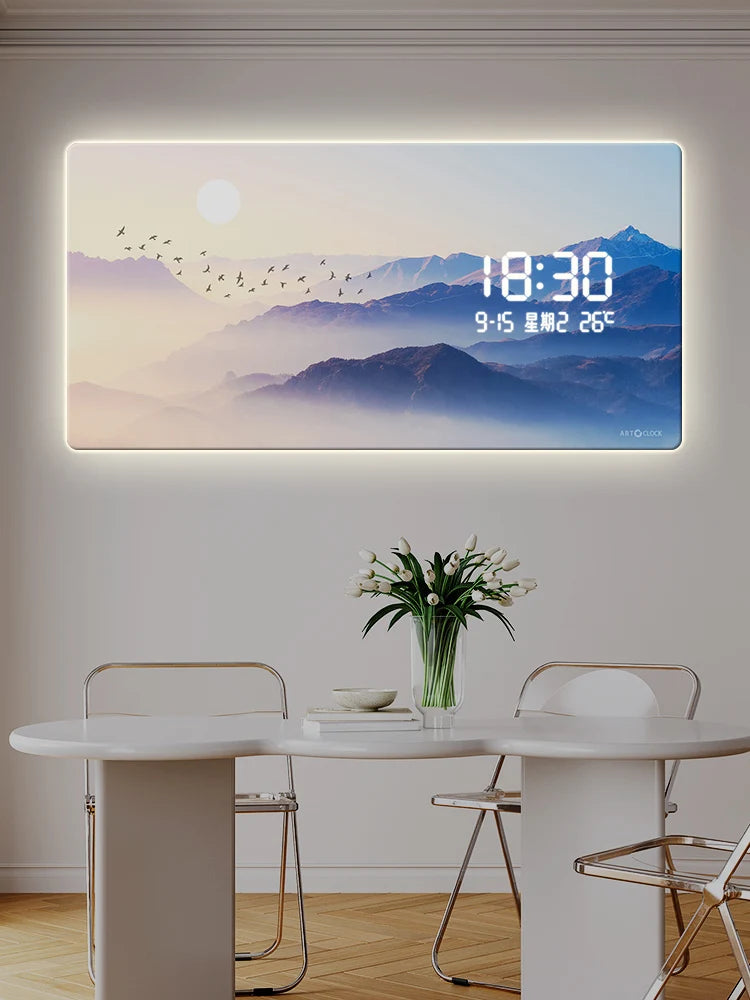 Horloge murale numérique à LED pour début de matinée