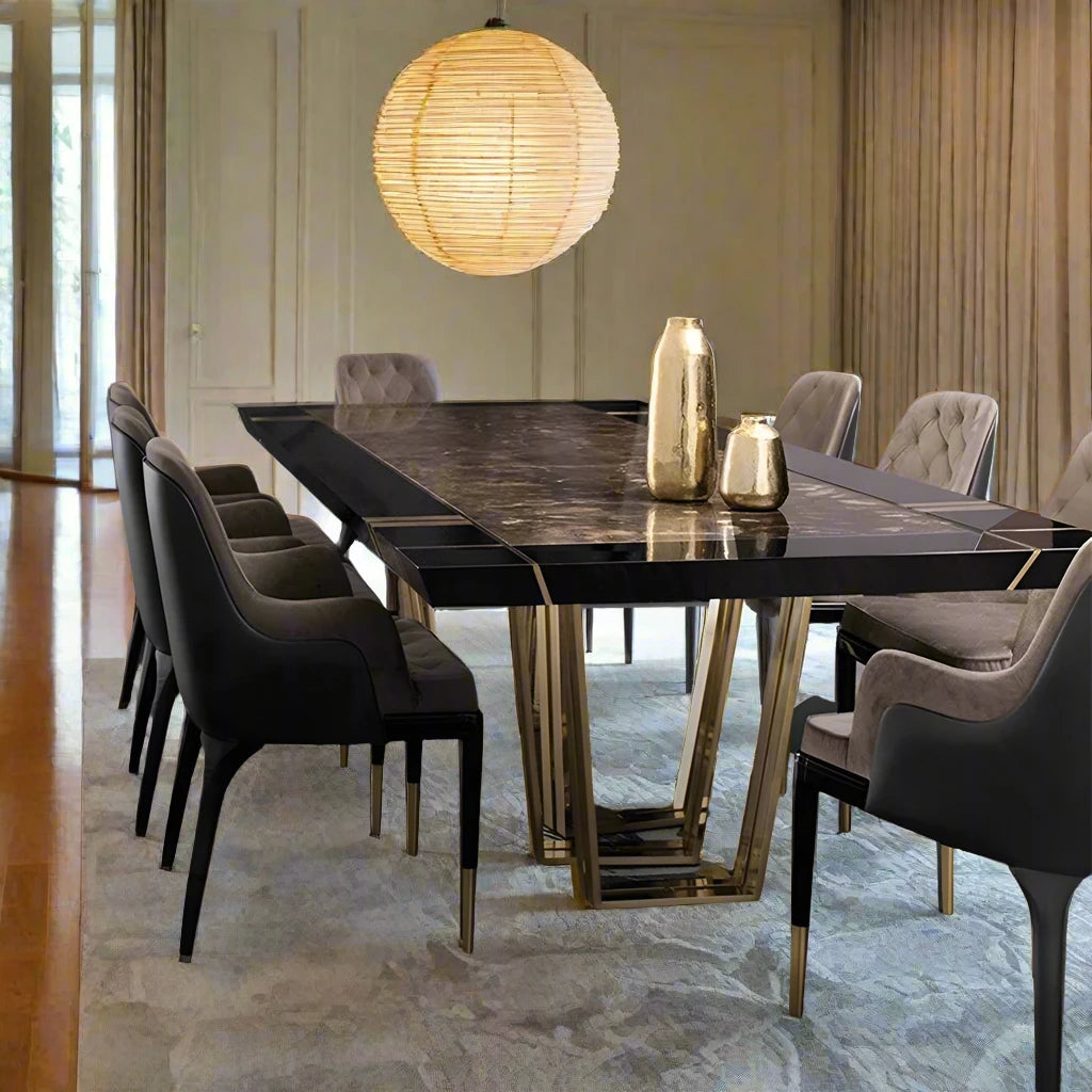 Mejam Luxury Bronze Marble Dining Table