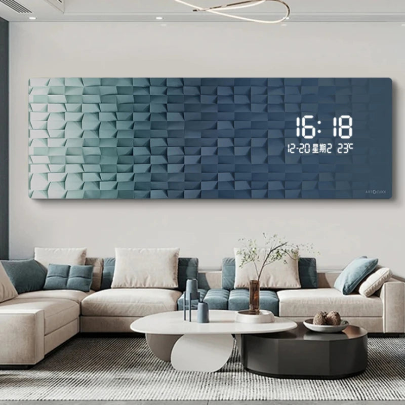 Aesthetic Luminous Digital Clock for Living Room