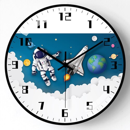 Kids Room Astronaut Space Wall Clock