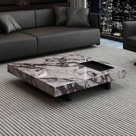 Marble Gloss Coffee Table-ChandeliersDecor