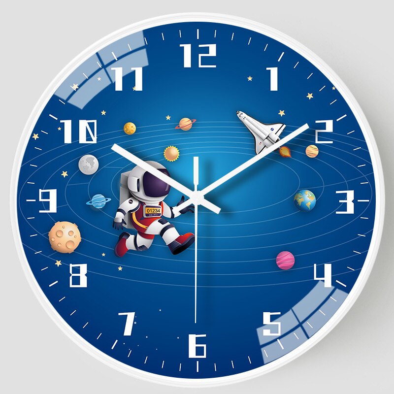 Kids Room Astronaut Space Wall Clock