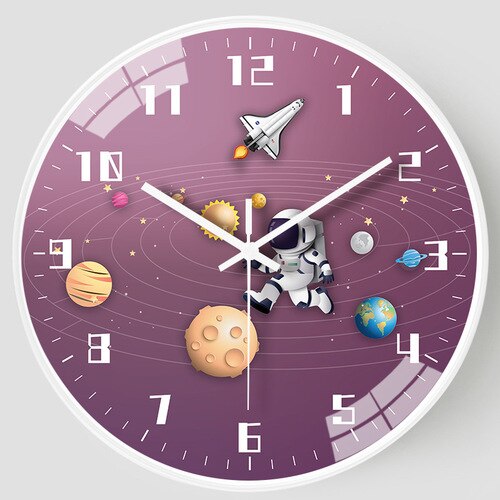 Kids Room Astronaut Space Wall Clock